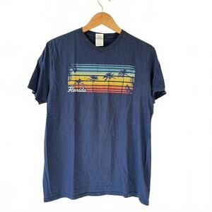 Vintage-Style Florida T-Shirt Men’s Large | Retro Sunset Palm Tree Graphic Tee